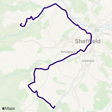 First South Yorkshire Hall Pk Hill / Hall Pk Head - Abbeydale Rd S / Pingle Rd map