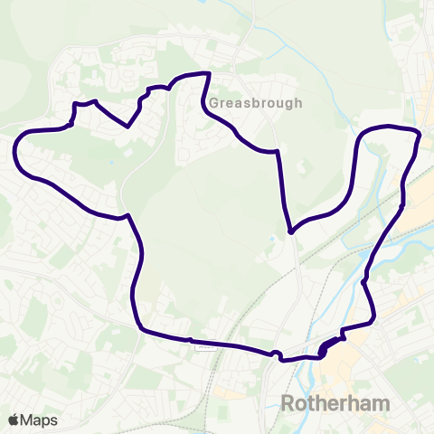 First South Yorkshire Rotherham Interchange / B9 - Rotherham Interchange / A3 map
