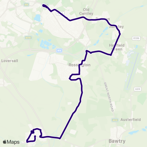 First South Yorkshire Bawtry Rd / The Av - Sunderland St / N Gate map