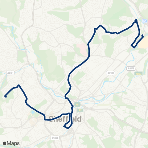 First South Yorkshire Tinker Ln / Bole Hill Rd - Rotherham Interchange / A3 map