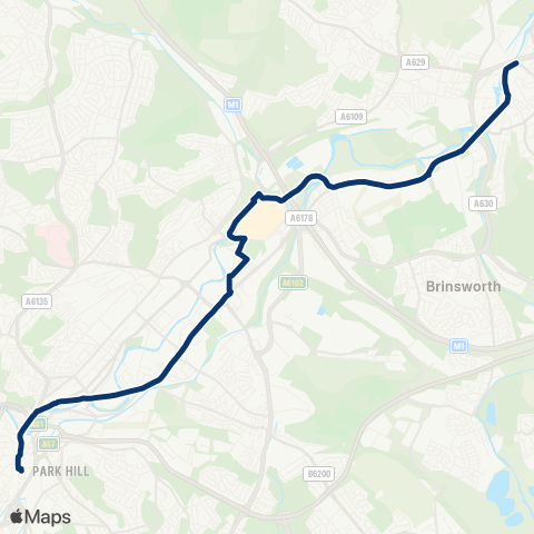 First South Yorkshire Sheffield Interchange / C1 - Doncaster Frenchgate Interchange / B2 map