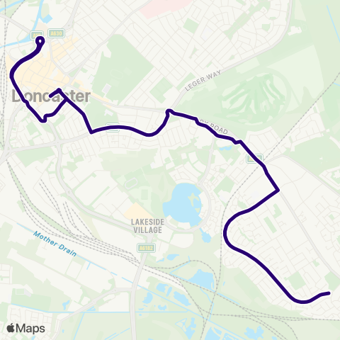 First South Yorkshire Stoops Ln / Bessacarr Ln - Doncaster Frenchgate Interchange / B4 map