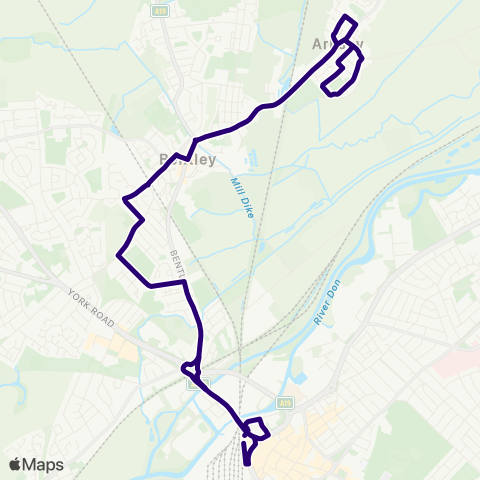 First South Yorkshire Doncaster Frenchgate Interchange / A9 - Doncaster Frenchgate Interchange / A12 map