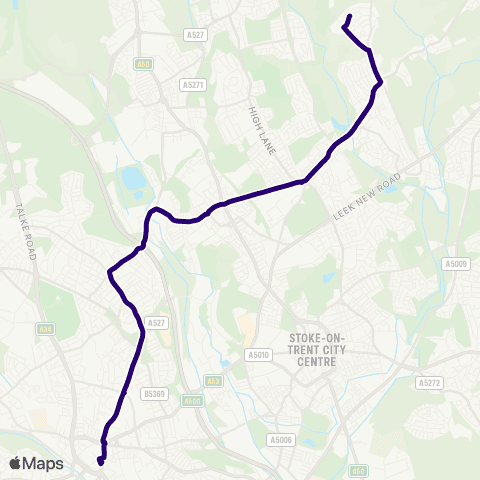 First Potteries Wilding Road Shops - Bus Station map