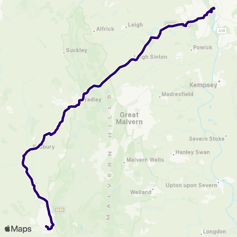 First Worcestershire Martins Way - Worcester Bus Station map