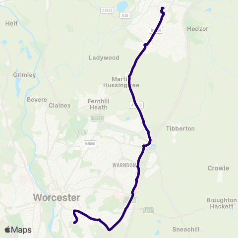 First Worcestershire Victoria Square - Blessed Edward Olcorne HS map