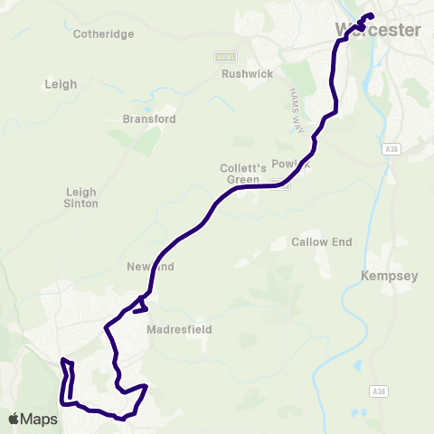 First Worcestershire Worcester Bus Station - Graham Road map