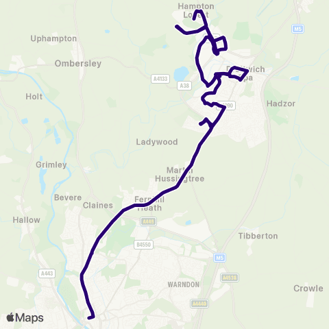 First Worcestershire Worcester Bus Sta - Industrial Estate map
