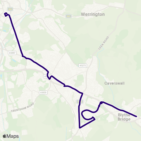 First Potteries Cross Street - Bus Station map