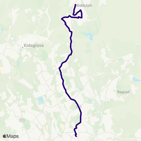 First Potteries Queen Street - Bus Station map