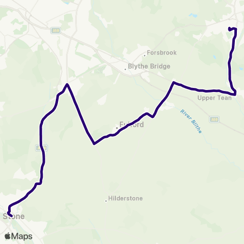 First Potteries Cheadle Academy - Stafford Road map