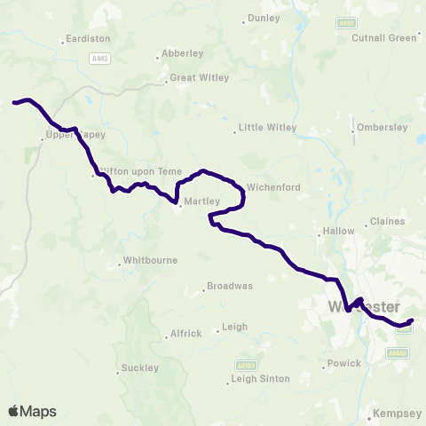 First Worcestershire Worcester Bus Station - Manor Road map