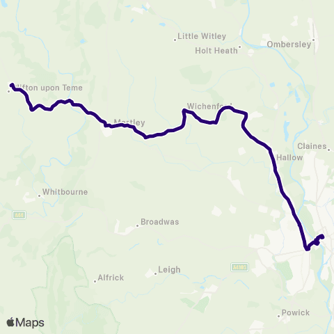 First Worcestershire Worcester Bus Station - Manor Road map