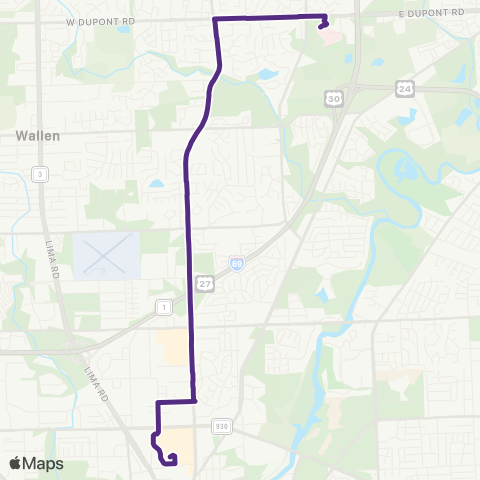 Citilink Glenbrook / Coldwater / Dupont Road map