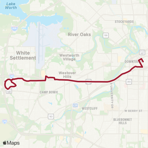 Trinity Metro Normandal Express map