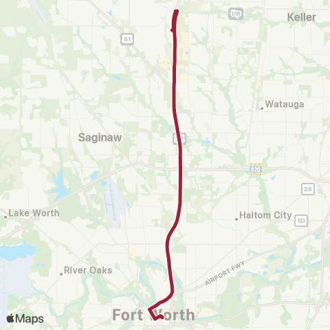Trinity Metro North Park & Ride Express map