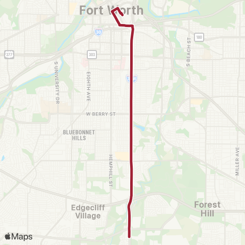 Trinity Metro South Park & Ride Express map