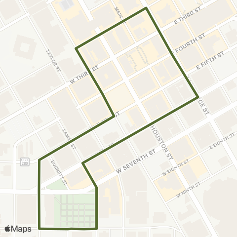 Trinity Metro Burnett Plaza Lunch Line map