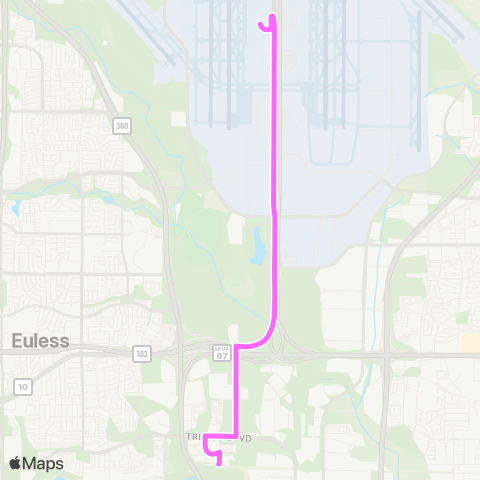Trinity Metro TRE Link map