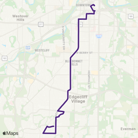 Trinity Metro 8th Ave / Mccart map