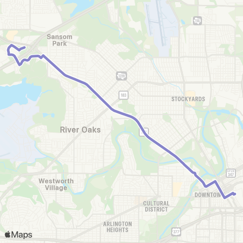Trinity Metro Jacksboro Highway map