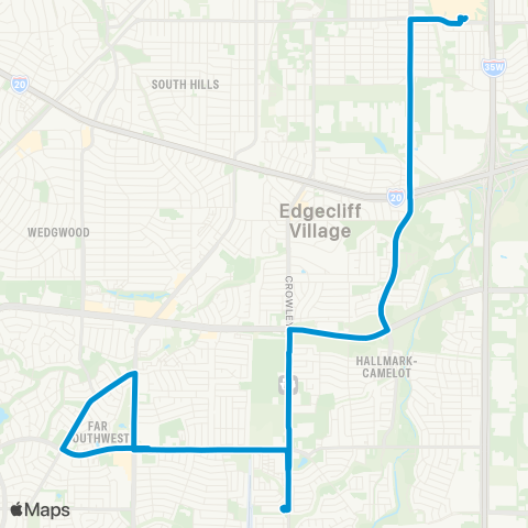 Trinity Metro Hemphill / Sycamore School Road map