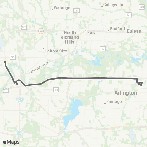 Trinity Metro Cowtown Visitor Shuttle: Arlington Entertainment map
