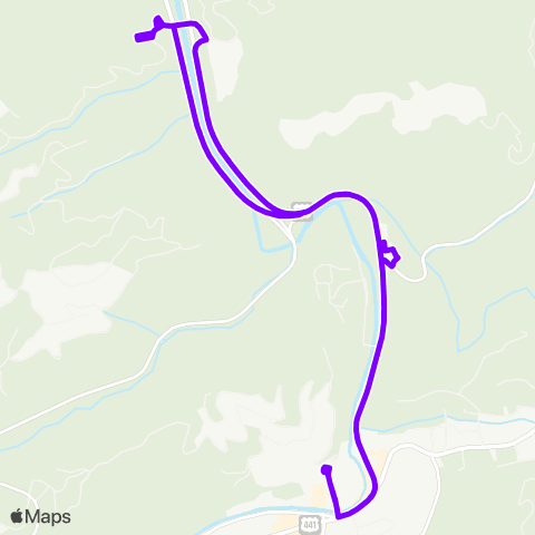 Gatlinburg Trolley Purple map