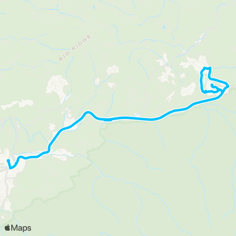 Gatlinburg Trolley Blue map