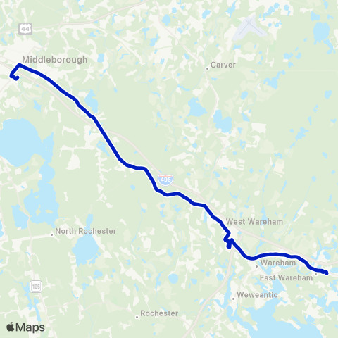 GATRA Cranberry Plaza To West Wareham map