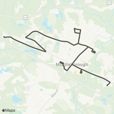 GATRA Downtown Middleborough Shuttle map