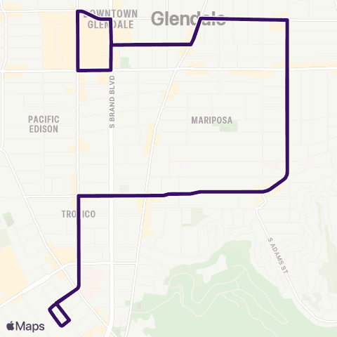Glendale Beeline Glendale TC - Glendale Galleria map