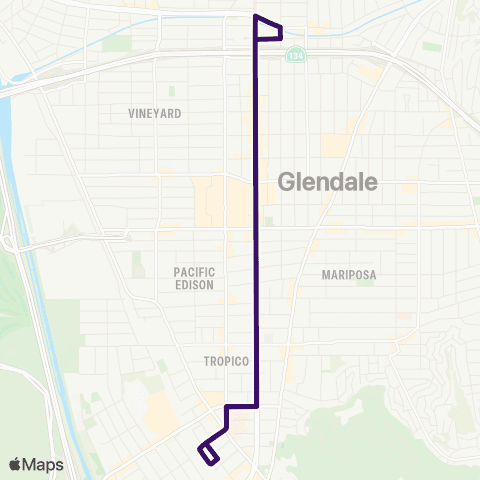 Glendale Beeline Glendale TC - Downtown Glendale map