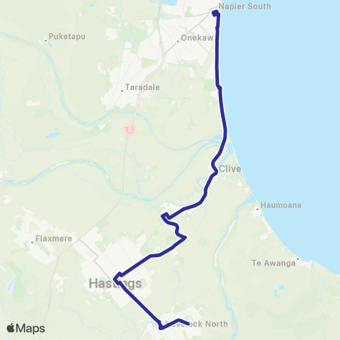 goBay Napier - Hastings - Te Mata map