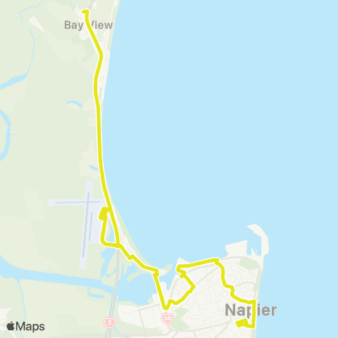 goBay Napier - Airport - Bayview map
