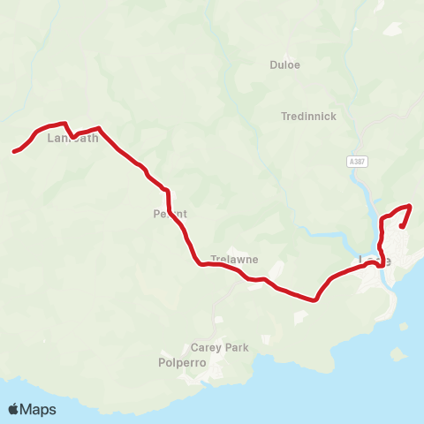 Go Cornwall Bus Looe Community Academy - Lloyds Bank map