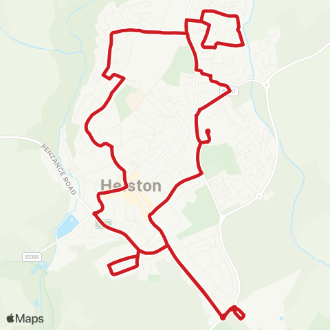 Go Cornwall Bus Seven Stars - Blue Anchor map