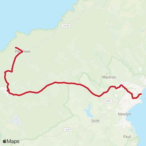 Go Cornwall Bus Bus Station - Temp Bus Station map