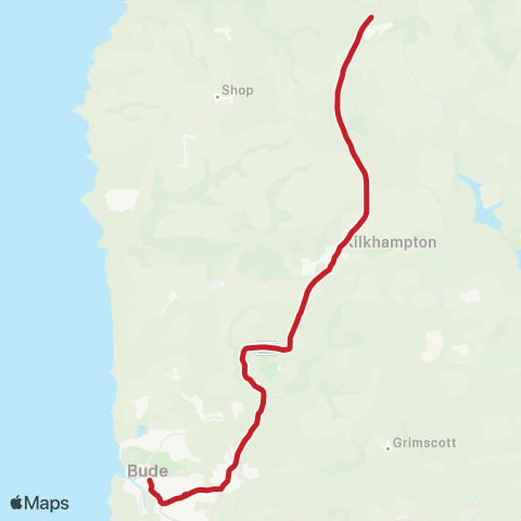 Go Cornwall Bus Trelawney Avenue - Northgate Green map