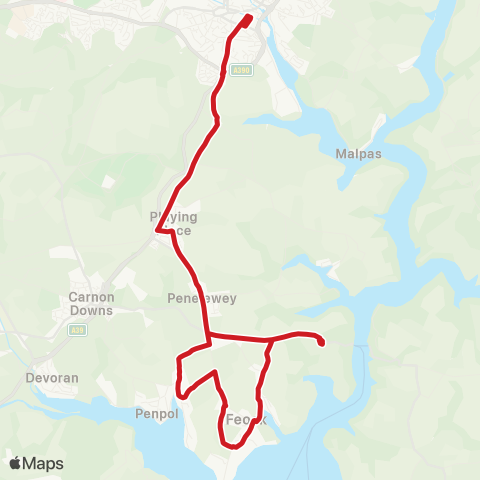 Go Cornwall Bus Lemon Quay - Lemon Quay map