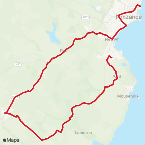Go Cornwall Bus Car Park - Bus Station map