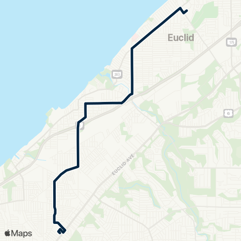 GCRTA Hayden–East 185 map