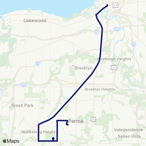 GCRTA Metrohealth Line map