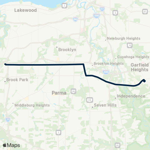 GCRTA Brookpark–Rockside map