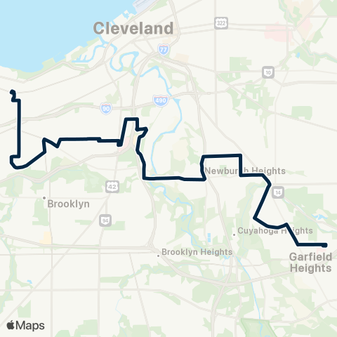 GCRTA West 98–Garfield map