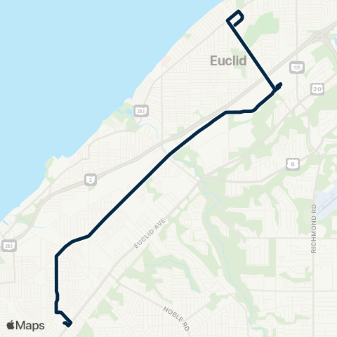 GCRTA St. Clair–Babbitt map