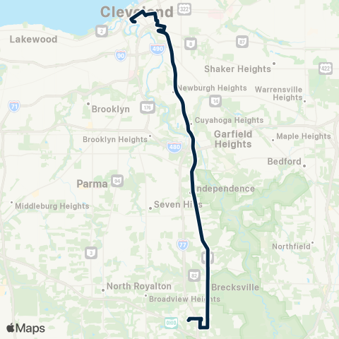 GCRTA Brecksville map