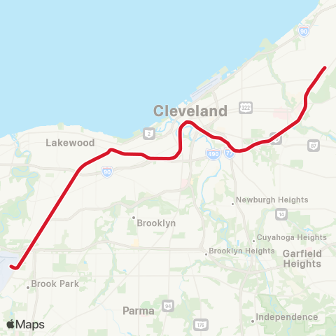 GCRTA Red Line map