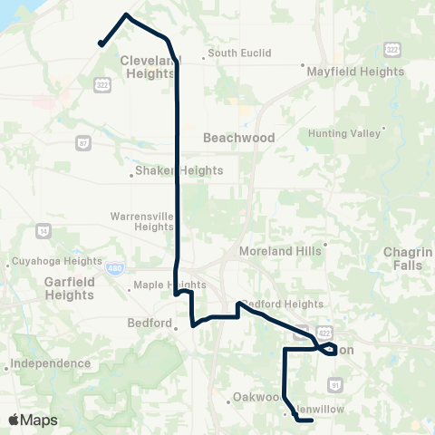 GCRTA Warrensville map