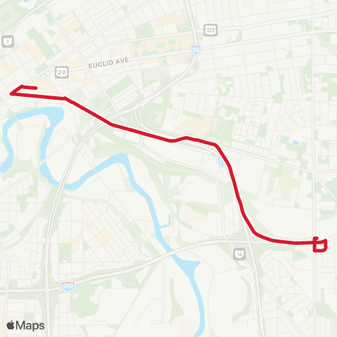 GCRTA Red Line Replacement Bus map